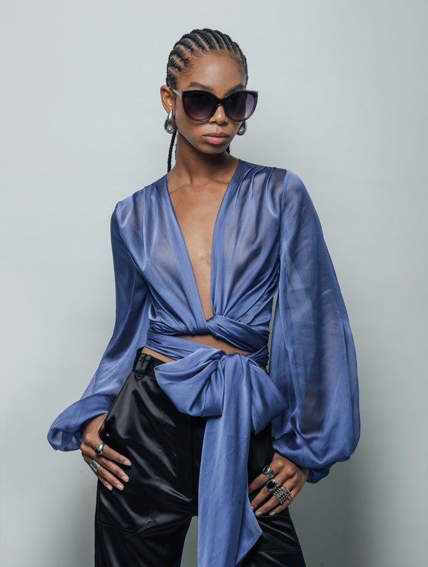 DOMINIQUE BLUE BLOUSE